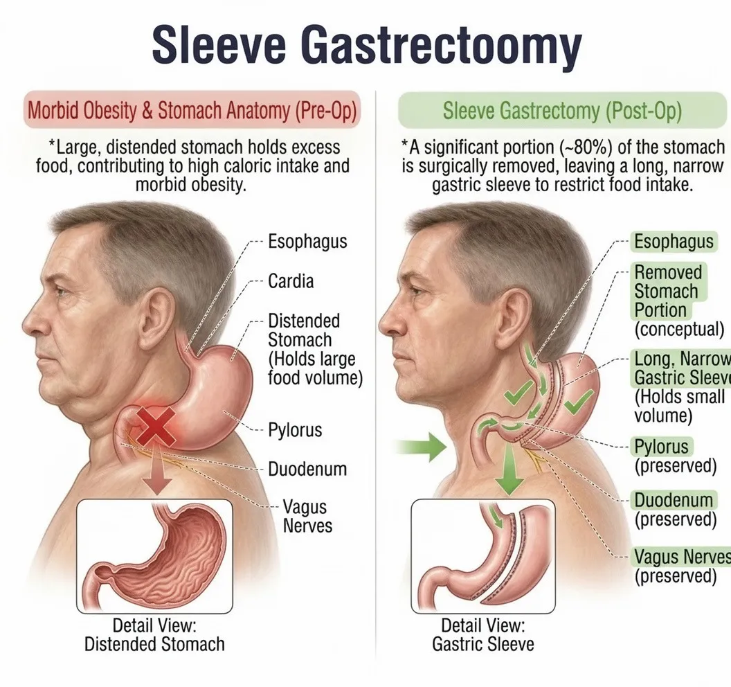 Laparoscopic Sleeve Gastrectomy — anatomy diagram
